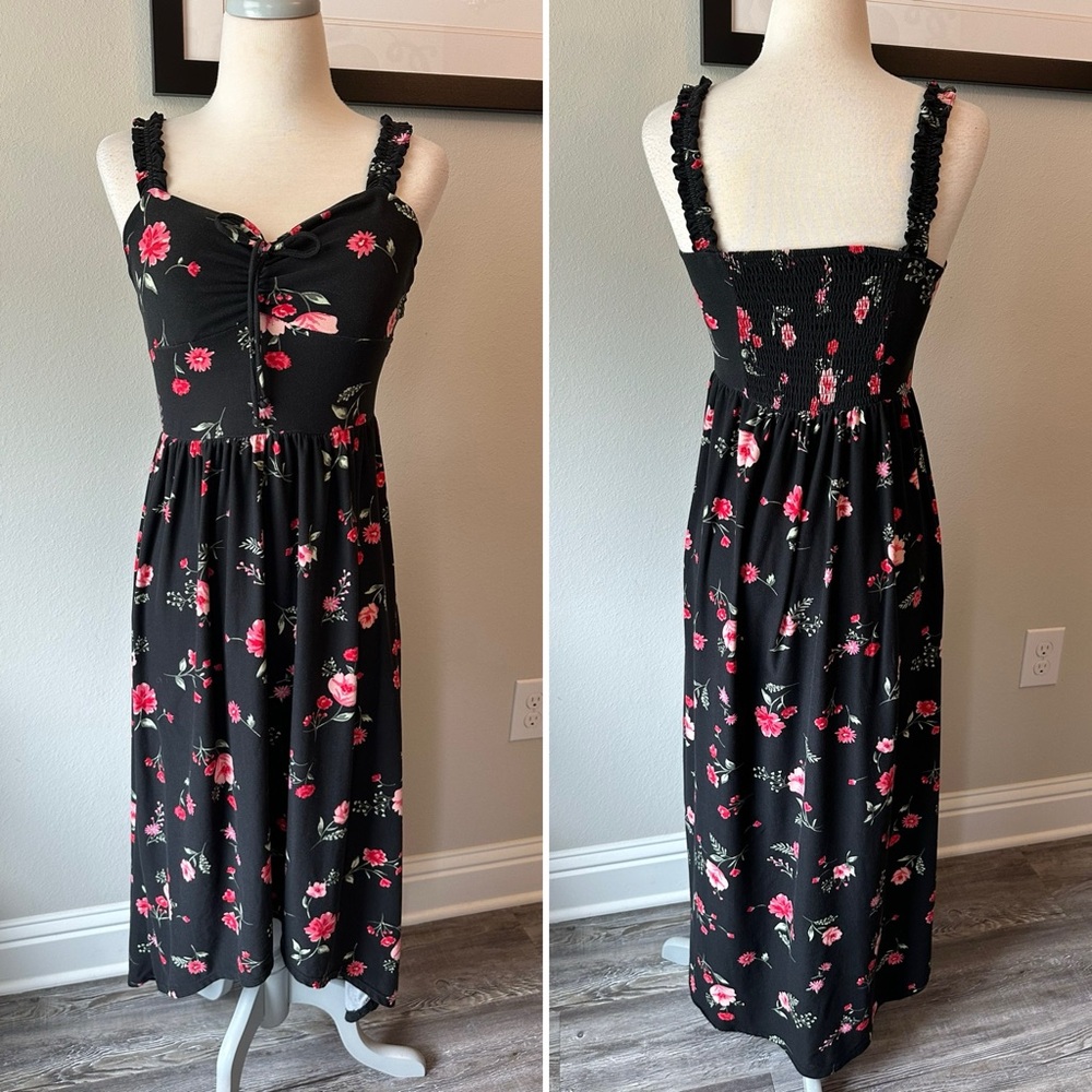 Pink and Black High-Low Sundress